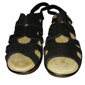Skechers Memory Form Suede Women's Black Sandals 9.5